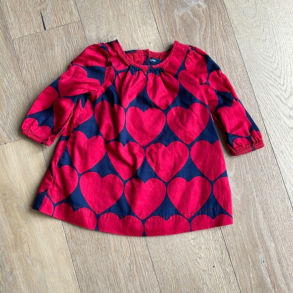 GAP Other - Baby Gap Navy and Red Heart Dress 6-12 months